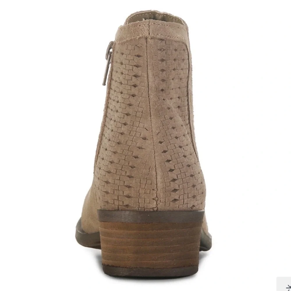 Kensie Grayce Suede Leather Ankle Boots Taupe Booties Womens 9.5 M Western Boho